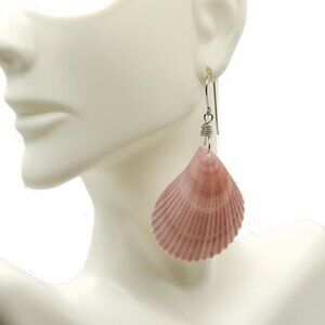 Handmade Lavender Pecten Earrings